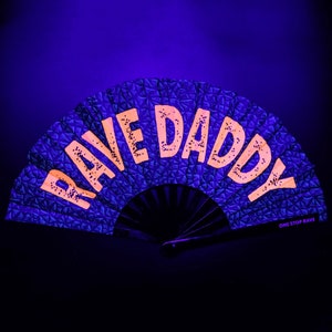 Rave Daddy Hand Fan | Rave Fan - Festival Fan - Large Hand Fan - Large & Mini Hand fan - Bamboo Hand Fan