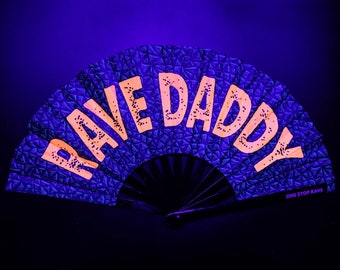 Rave Daddy Hand Fan | Rave Fan - Festival Fan - Large Hand Fan - Large & Mini Hand fan - Bamboo Hand Fan