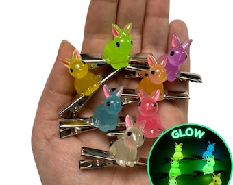 Glow In The Dark Rabbit Sprout-clips 7-delige set | Rave Sprouts - Festivalsnuisterijen - Rave-accessoires - haarspeldjes - hoedenclips - Wonderland