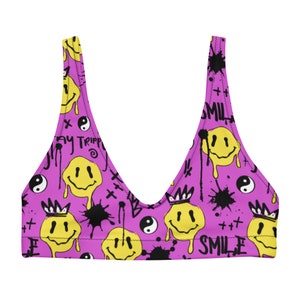 Smile Splatter Lifted Top | rave top, rave bra, rave bikini top, festival top, rave wear, rave outfit, supportive rave top