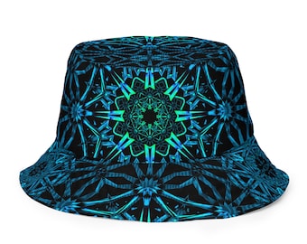 Fractals Reversible Bucket Hat  | Rave Bucket Hat - Festival Bucket Hat - Rave Wear - Rave Clothes