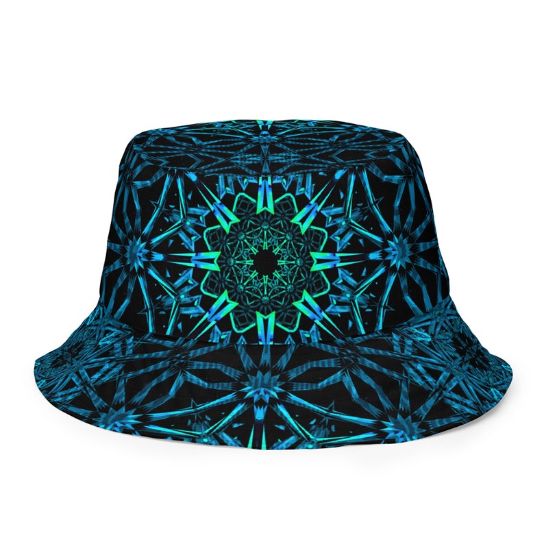 Fractals Reversible Bucket Hat | Rave Bucket Hat - Festival Bucket Hat ...