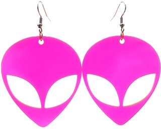 Orecchini Pendenti A Teschio UFO Alieno In Acrilico Fluorescente, Gioielli A Tema Halloween Per Donne E Ragazze, Ipoallergenici, Per Festa Cosplay E Regalo