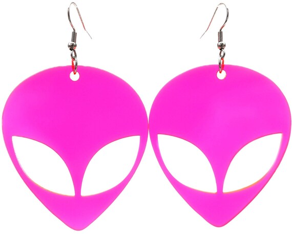 Orecchini Pendenti A Teschio UFO Alieno In Acrilico Fluorescente, Gioielli A Tema Halloween Per Donne E Ragazze, Ipoallergenici, Per Festa Cosplay E Regalo