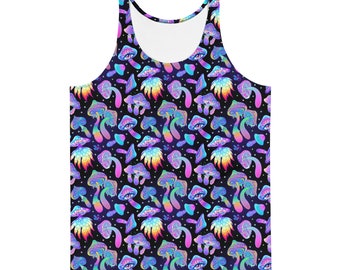 Shroomin Black Tank Top (mens rave outfit, rave tank top, festival tank top, rave top, festival top, rave wear, rave outfit)
