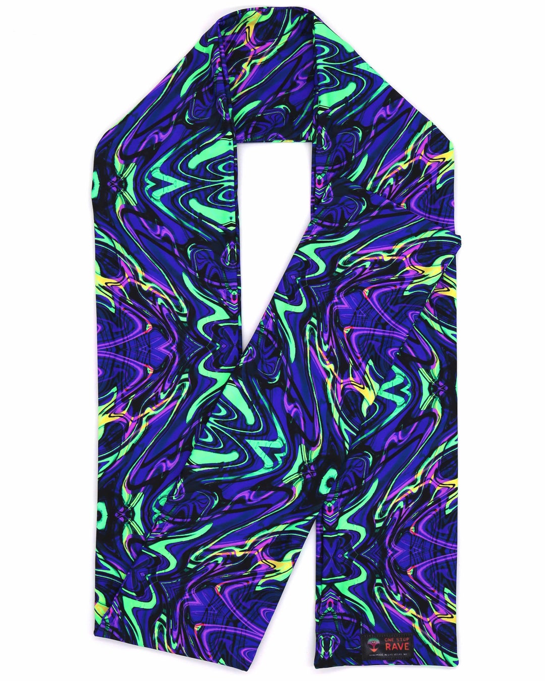 Acid Melt Scarf rave Scarf, Festival Scarf, Rave Wear, Rave Outfit Etsy