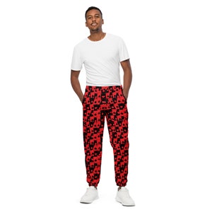 Ace Of Hearts  Unisex Joggers | Rave Joggers - Festival Joggers - Rave Pants - Festival Pants - Zipper Pocket Joggers