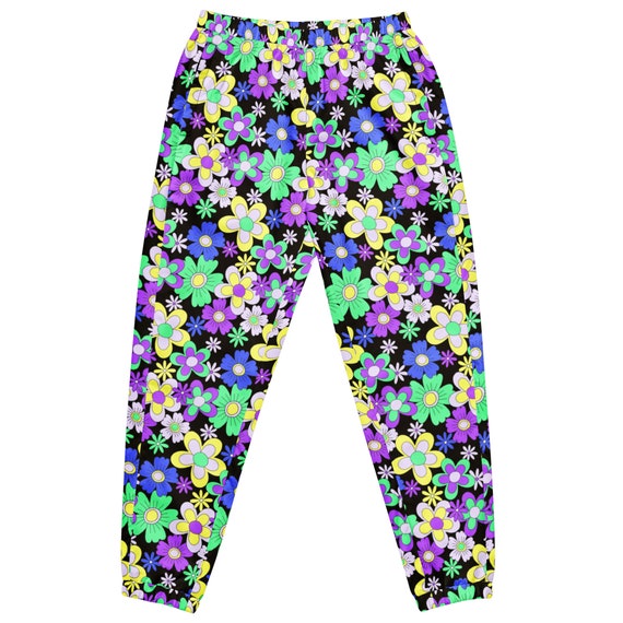 Crazy Daisy Unisex Joggers Rave Joggers Festival Joggers Rave Pants Festival Pants Zipper Pocket Joggers