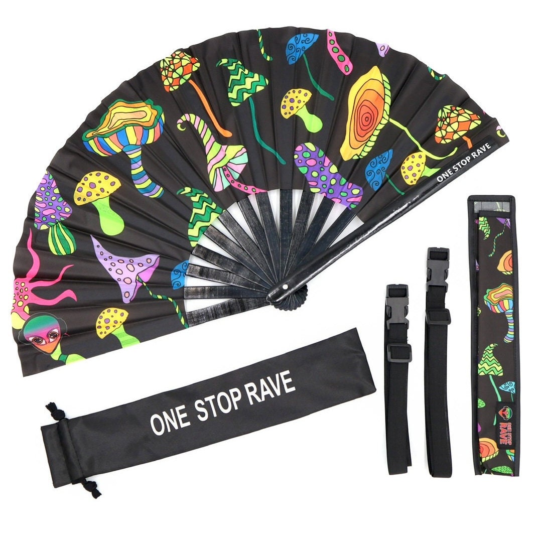 Shroom Hand Fan hand Fan Rave Fan Rave Hand Fan Festival Etsy