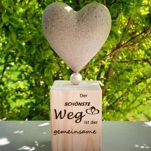 Concrete heart wedding gift gift idea customizable Natur