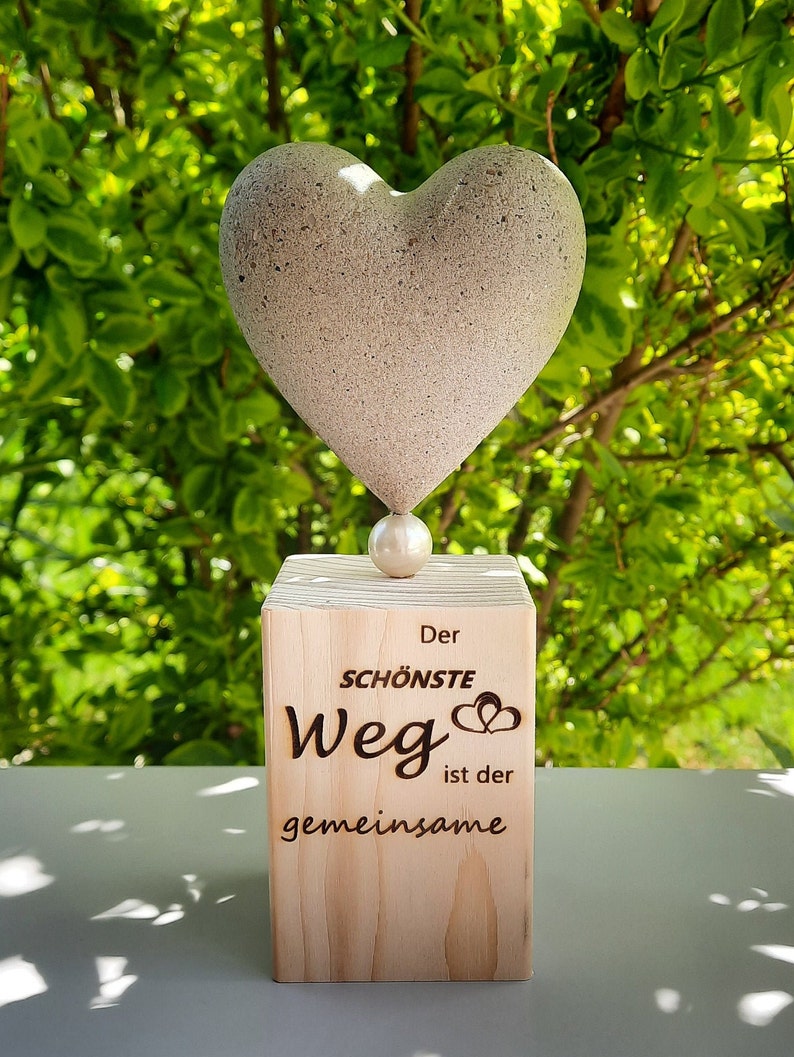 Concrete heart wedding gift gift idea customizable Natur
