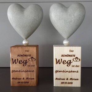 Betonherz Hochzeitsgeschenk Geschenkidee personalisierbar Etsy.de