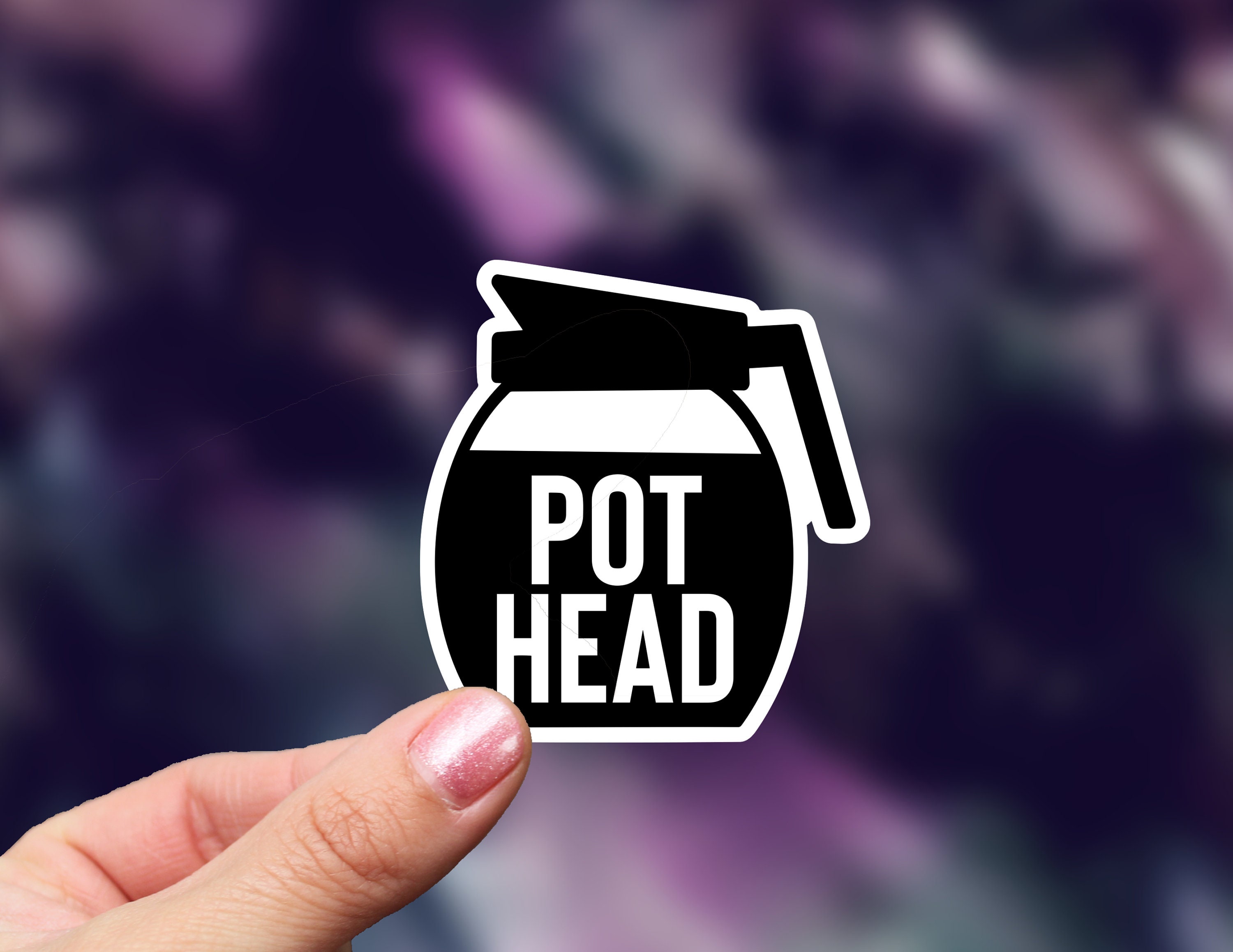 Coffee Sticker, Pot Head - Etsy