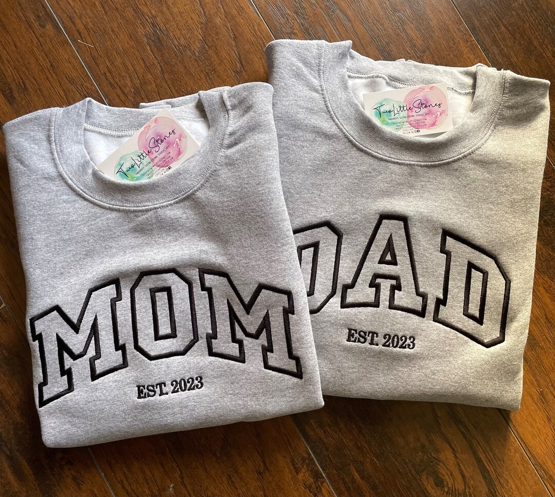 Mom Dad Matching Crewneck Varsity Sweater - Etsy