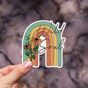 Wild Soul Sticker, Boho Rainbow Sticker