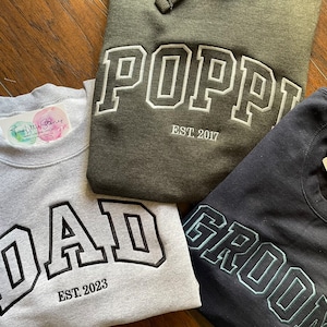 Custom Embroidered Varsity Crewneck Sweater, Custom Varsity Hoodie, Custom Embroidery, Custom Embroidered Sweatshirt