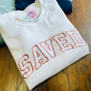 Custom Embroidered Varsity Crewneck Sweater, Custom Varsity Hoodie Sweatshirt White Crewneck Embroidered Sweater Custom Embroidery