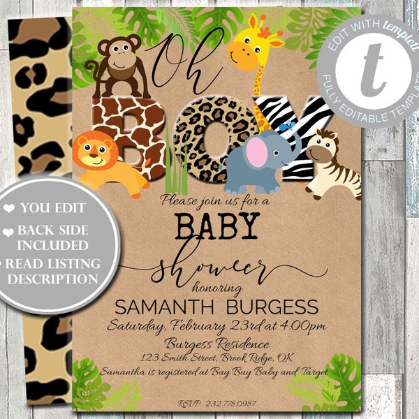 Cheetah Baby Shower - Etsy