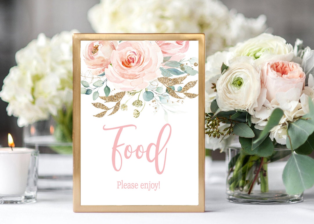 Baby Shower Food Sign Boho Pink Floral INSTANT Printable Baby Etsy