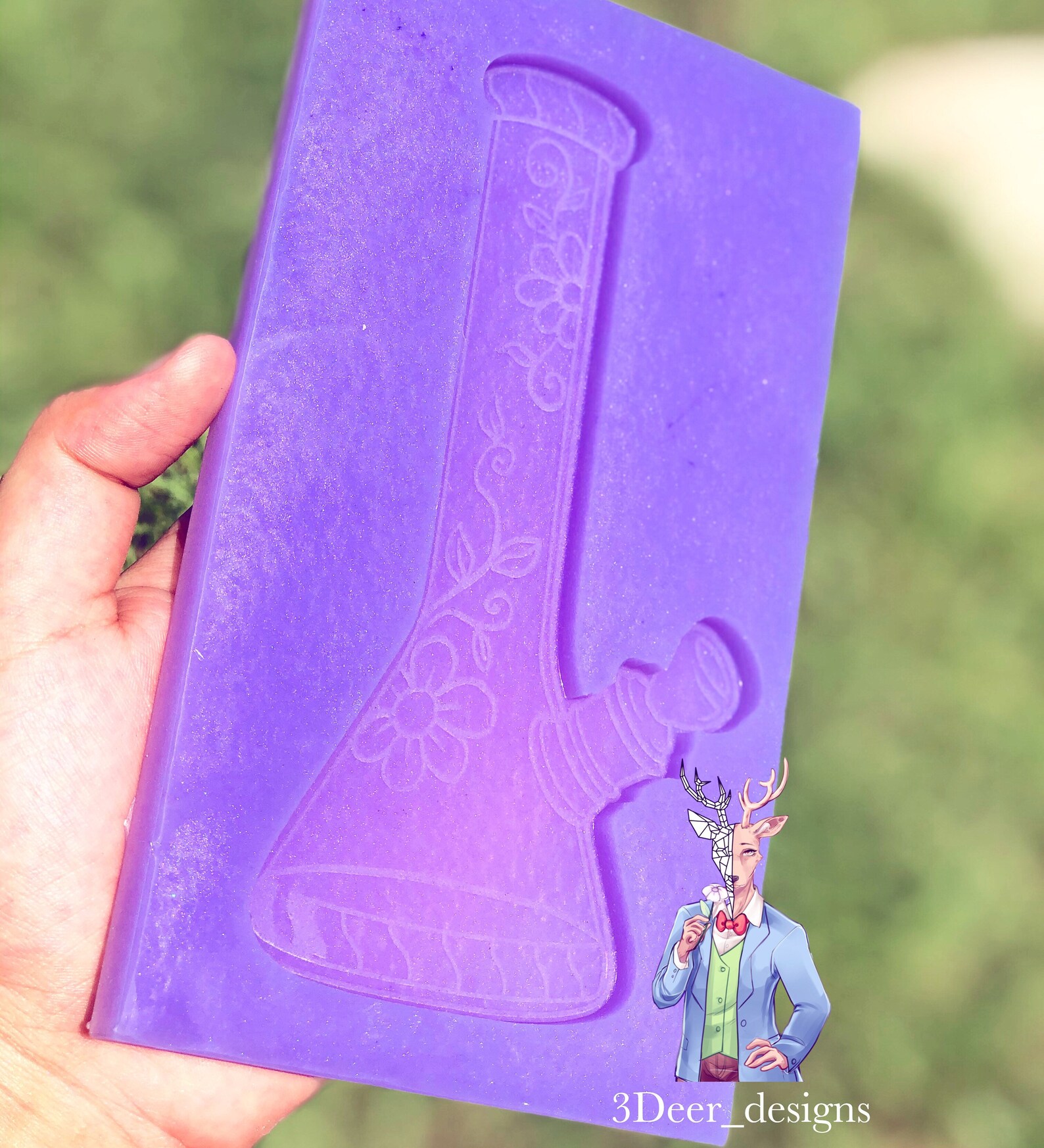 6 inch Bong floral Silicone Mold / resin / epoxy Etsy