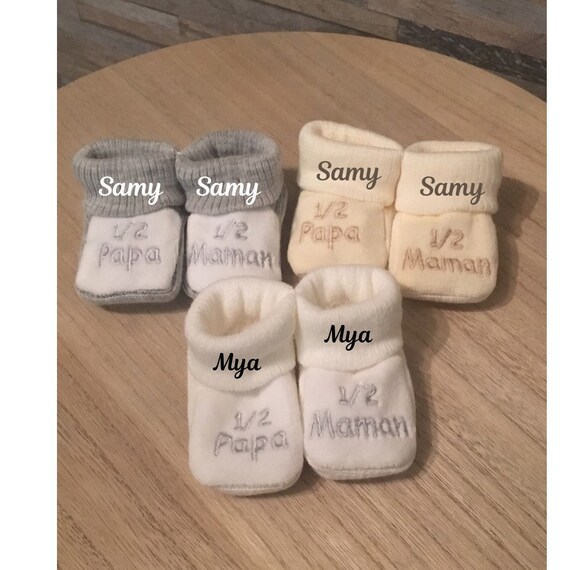 Chaussons Bebe Personnalise Annonce Grossesse Cadeau Naissance Etsy