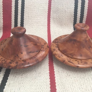 Tagines Moroccan wood Thuya massive pepper salt crafts vintage decoration