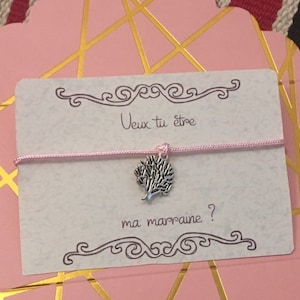 Request godmother gift nanny mistress bracelet gift gift pendant custom text life tree