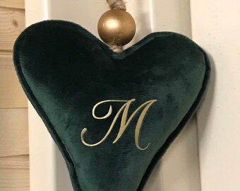Personalized Christmas ball first name velvet fabric secret Santa gift Christmas gift tree decoration