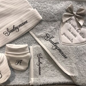 Personalized birth gift baby bath cape slippers cap baby box