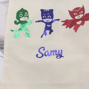 Sac maternelle personnalisé toile de coton sac goûter crèche