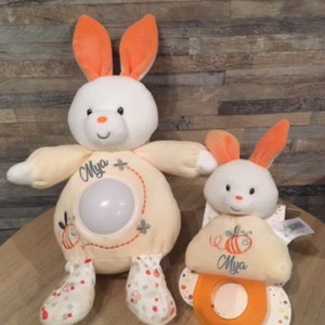 Personalized cuddly toy Rabbit night light blanket dentition blanket
