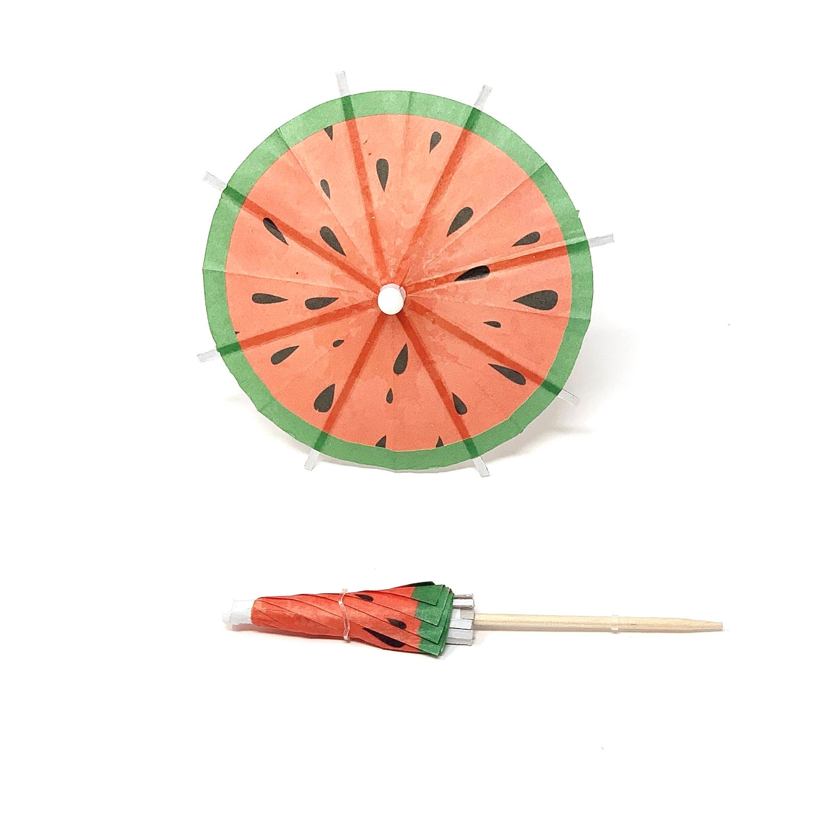 Pack Of 20 Watermelon Paper Cocktail Drink Umbrellas Partyware Cocktail Decor 
