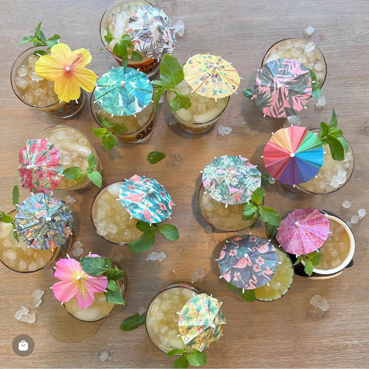 100 Ombrellini Da Cocktail A Forma Di Palma – 10 Cm – Decorazioni Hawaiane Per Bevande, Torte, Dessert E Frutta