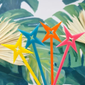 Mid Century Starburst Cocktailstäbchen: Cocktailrührer aus Acryl, 4er Set