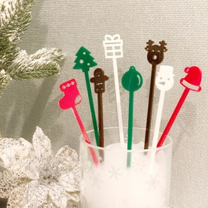 Weihnachts-Acryl-Rührstäbchen-Set: Urlaubsdrink-Stäbchen