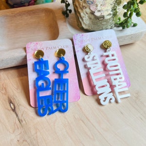 Custom Acrylic Game Day Earrings: Personalized Team Jewelry
