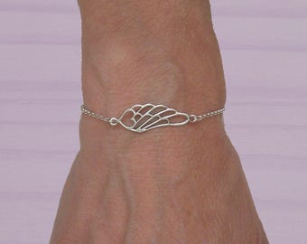 Bransoletka ze srebra próby 925 ze skrzydłami anioła, Bransoletka ze skrzydłami, Bransoletka srebrna, Regulowana bransoletka, Skrzydła anioła