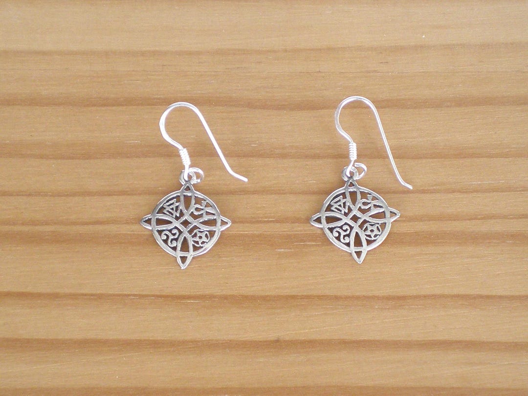 Sterling Silver Witch Knot Earrings, Witch Knot Earrings, Amulet