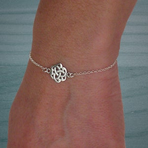 Sterling silver celtic bracelet, Celtic knot bracelet, Adjustable bracelet
