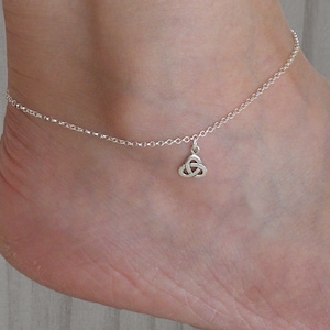 Keltische Fußkette, Sterling Silber Fußkette, Strand Schmuck, Sterling Silber Fußkette, Zarte Fußkette