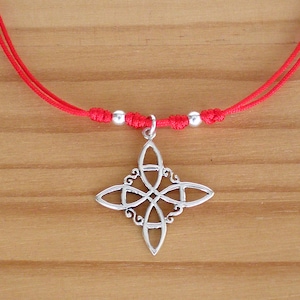 Sterling silver witch knot pendant, Amulet, Sterling silver pendant