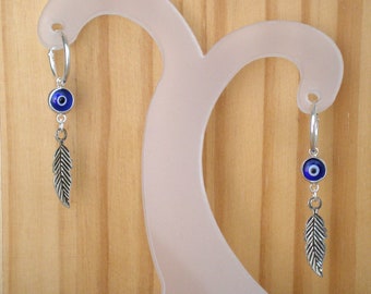 Orecchini a cerchio in argento sterling: perline Nazar contro il