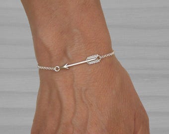 Sterling Silber Pfeil Armband, verstellbares Armband, Sterling Silber Armband, Pfeil Armband