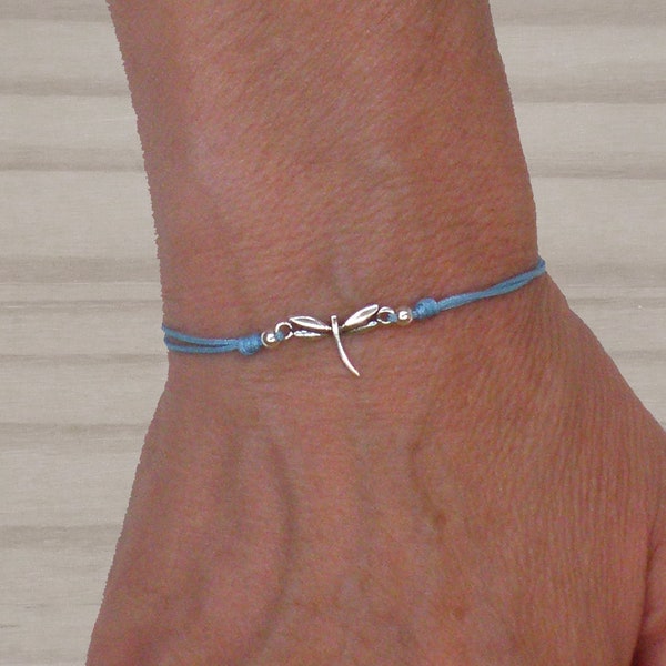 Bracelet en argent libellule, bracelet réglable, bracelet libellule, bracelet en argent sterling, bracelet pour femme