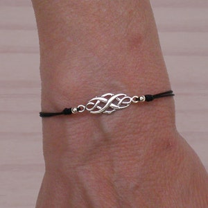 Silver celtic bracelet, Adjustable bracelet, Sterling silver bracelet, Celtic knot bracelet, Celtic jewelry