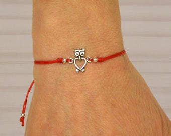 Uilenarmband, verstelbare armband, sterlingzilveren armband, armband voor vrouw, zilveren uilenarmband