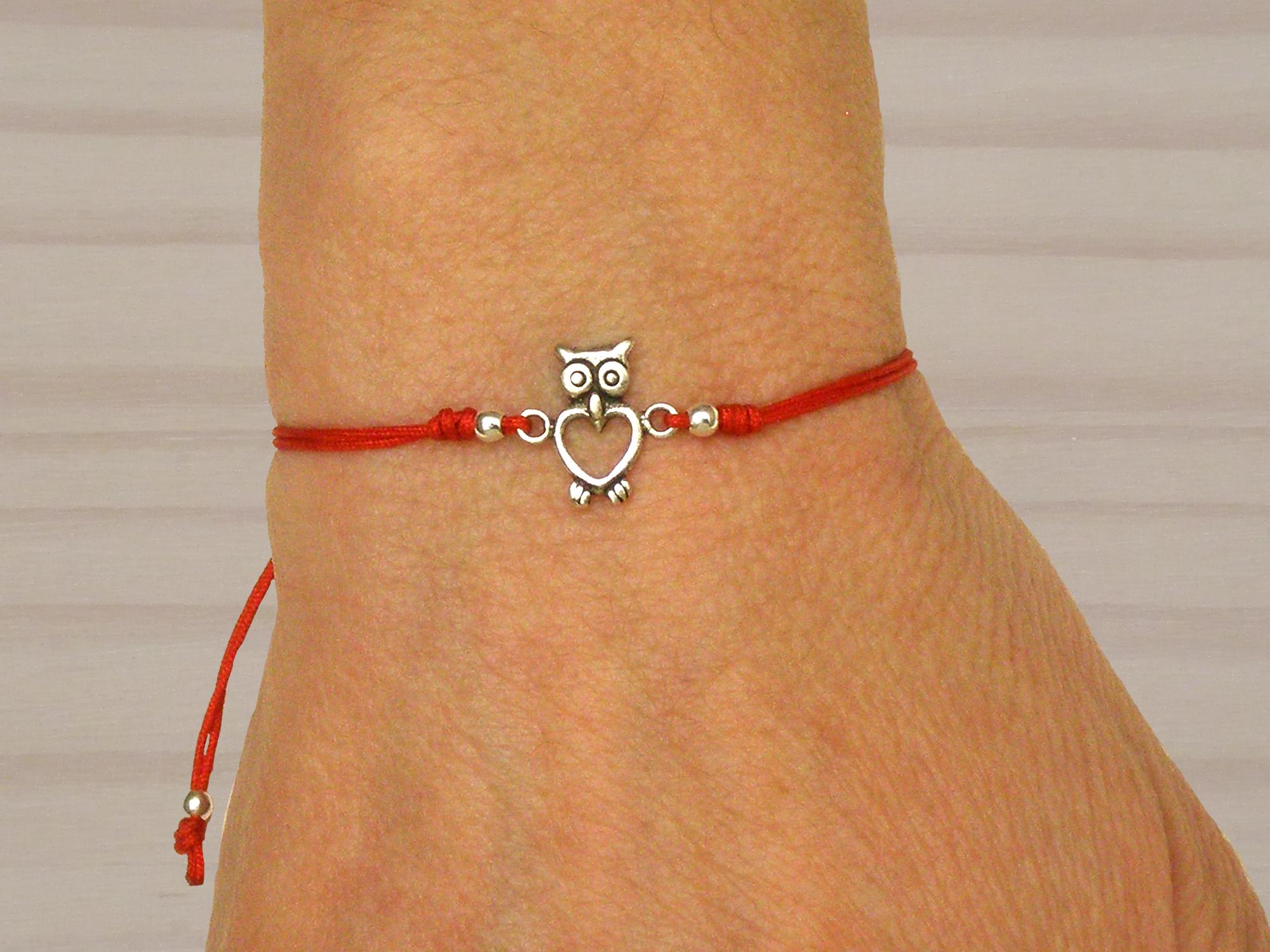 Owl bracelet, Adjustable bracelet, Sterling silver bracelet, Bracelet for woman, Silver Owl bracelet