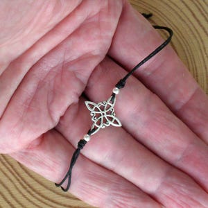 Silver witch knot bracelet, Adjustable bracelet, Sterling silver bracelet, Amulet bracelet