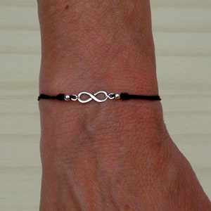 Pulsera infinito de plata de ley, Pulsera ajustable, Pulsera infinito, Pulsera de plata de ley, Pulsera para mujer