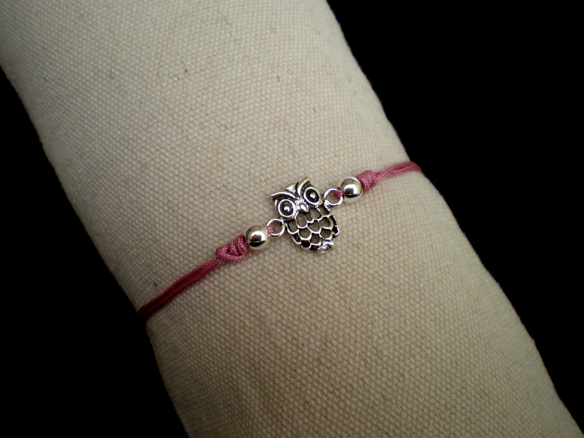 Owl bracelet, Adjustable bracelet, Sterling silver bracelet, Bracelet for woman, Silver Owl bracelet